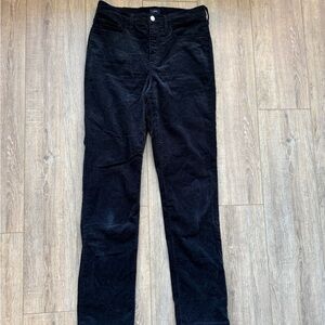 J. Crew Factory Black Straight Leg Corduroy Pants (Long)